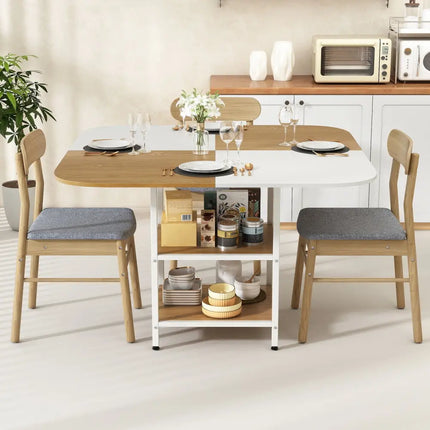 47.5 inch Modern Dining Table  Square Kitchen Table with Mix-colored Tabletop-Natural Costway