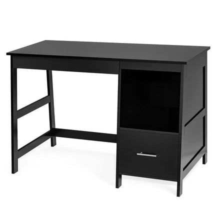 47.5 Inch Modern Home Computer Desk with 2 Storage Drawers-Black Costway