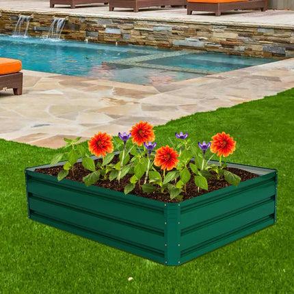 47.5 Inch Patio Raised Garden Bed Vegetable Flower Planter - Dark Green - Raised Garden Beds