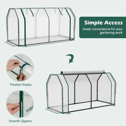 47.5 x 21.5 x 24 Inch Mini Greenhouse with Roll-up Zipper Door - White - Greenhouses
