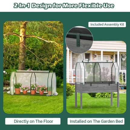 47.5 x 21.5 x 24 Inch Mini Greenhouse with Roll-up Zipper Door - White - Greenhouses