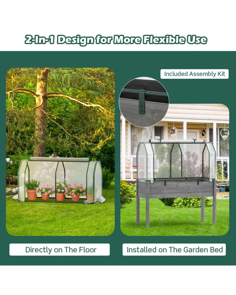 47.5 x 21.5 x 24 Inch Outdoor Mini Greenhouse with Roll-up Zipper Door - White - Greenhouses