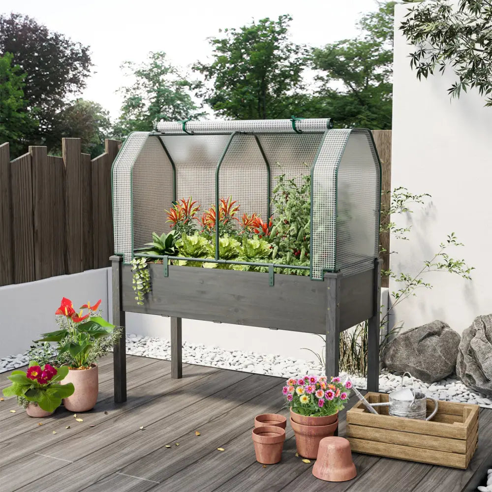 47.5 x 21.5 x 24 Inch Outdoor Mini Greenhouse with Roll-up Zipper Door - White - Greenhouses