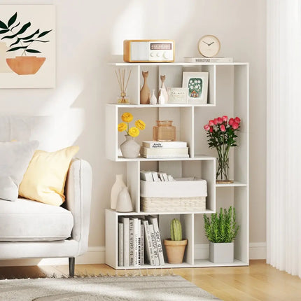 47 Inch 6-Cube Open-back Geometric Bookshelf for Bedroom Living Room-White Costway