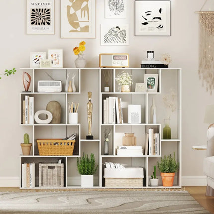 47 Inch 6-Cube Open-back Geometric Bookshelf for Bedroom Living Room-White Costway