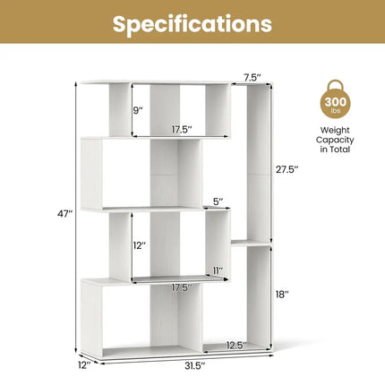 47 Inch 6-Cube Open-back Geometric Bookshelf for Bedroom Living Room-White Costway