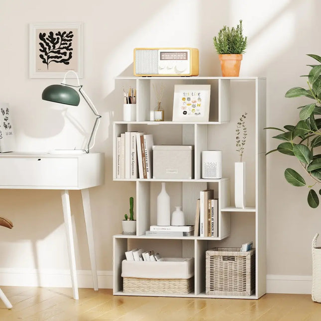 47 Inch 6-Cube Open-back Geometric Bookshelf for Bedroom Living Room-White Costway