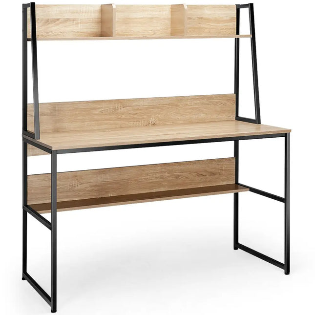 47-Inch Computer Desk Writing Study Table Workstation-Natural - Natural - Computer Desks