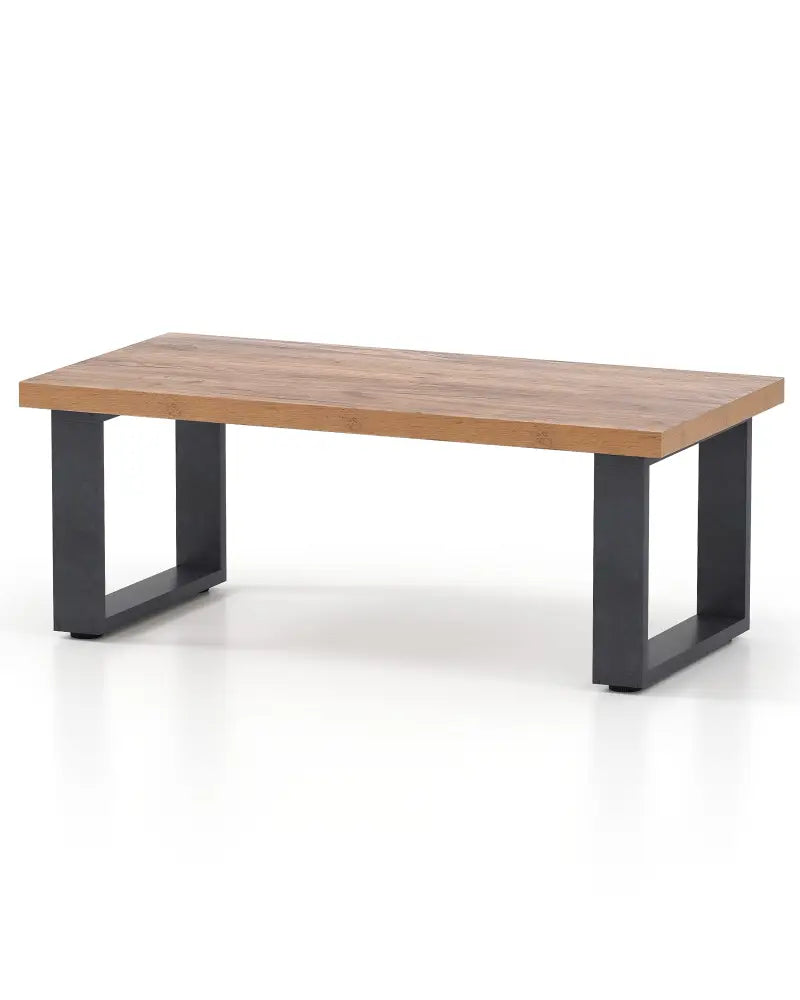 47 inch Farmhouse Style Rustic Coffee Table with Thickened Tabletop and Natural Wood Texture-Oak - Oak - Living Room