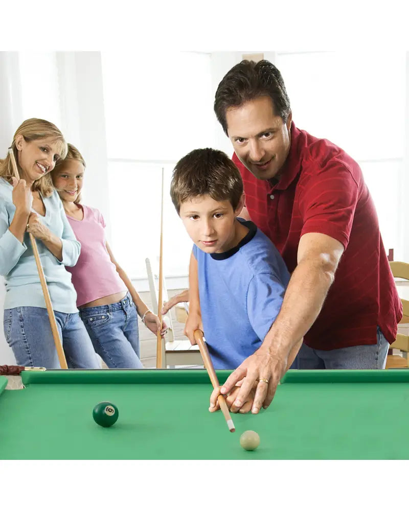 47 Inch Folding Billiard Table with Cues and Brush Chalk -Green - Green - Game Room