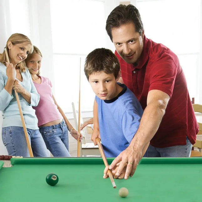47 Inch Folding Billiard Table with Cues and Brush Chalk -Green - Green - Game Room