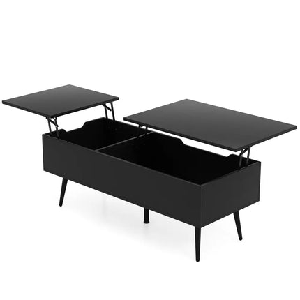 47 Inch Lift Top Coffee Table with 2 Hidden Compartments-Black Costway