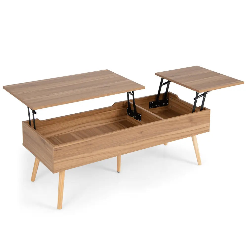 47 Inch Lift Top Coffee Table with 2 Hidden Compartments-Brown - Brown - Coffee Tables