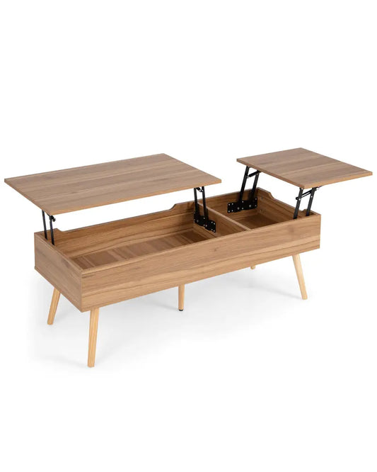 47 Inch Lift Top Coffee Table with 2 Hidden Compartments-Brown - Brown - Coffee Tables