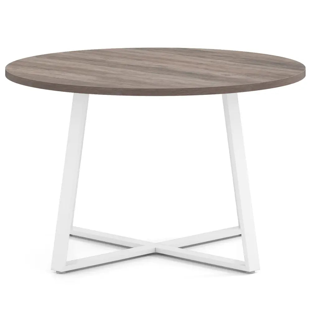47 Inch Round Dining Table with Stable X-shaped Base and Round Thickened Tabletop-Natural - Natural - Dining Tables