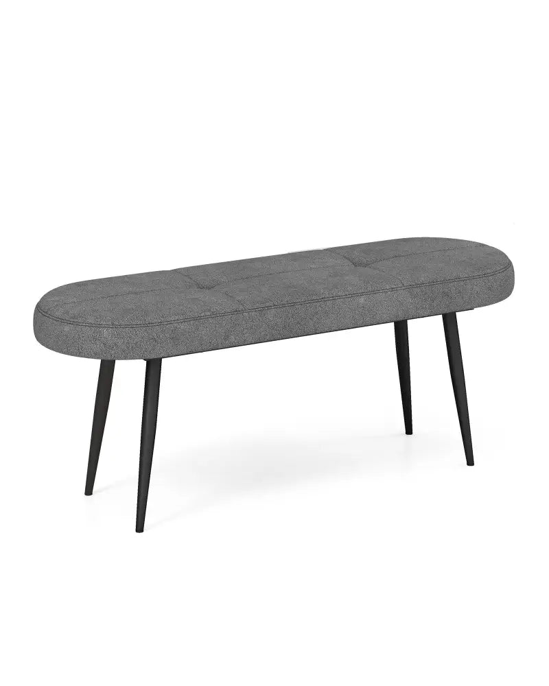 47 Inch Upholstered Entryway Bench with Heavy-duty Metal Frame-Gray - Gray - Shoe Racks & Storage Benches