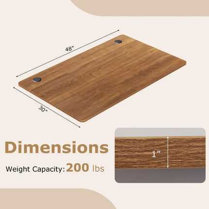 47 Inch x 30 Inch Universal Tabletop for Standard and Standing Desk Frame-M Costway