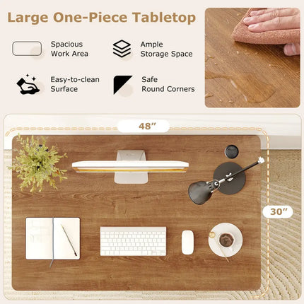 47 Inch x 30 Inch Universal Tabletop for Standard and Standing Desk Frame-M Costway