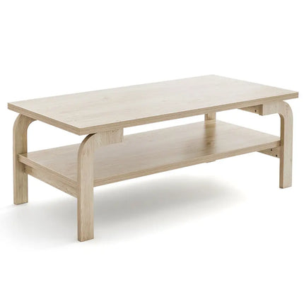 47 Inches Accent Rectangular Coffee Table for Living Room-Natural Costway
