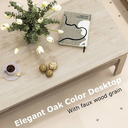 47 Inches Accent Rectangular Coffee Table for Living Room-Natural Costway