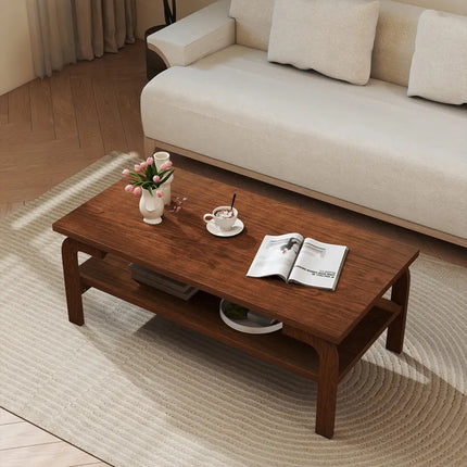 47 Inches Accent Rectangular Coffee Table for Living Room-Walnut Costway