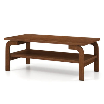47 Inches Accent Rectangular Coffee Table for Living Room-Walnut Costway