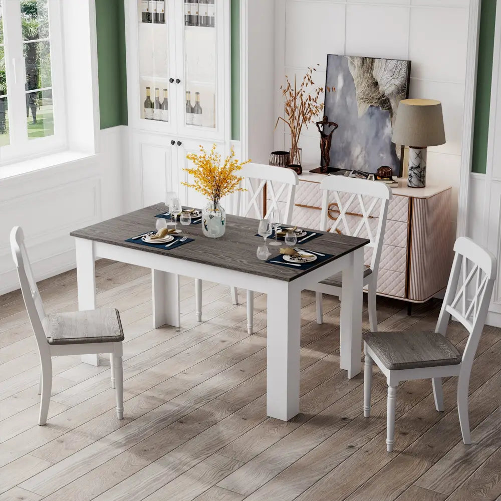 47 Inches Dining Table for Kitchen and Dining Room-Dark Gray - Dark Gray - Dining Tables