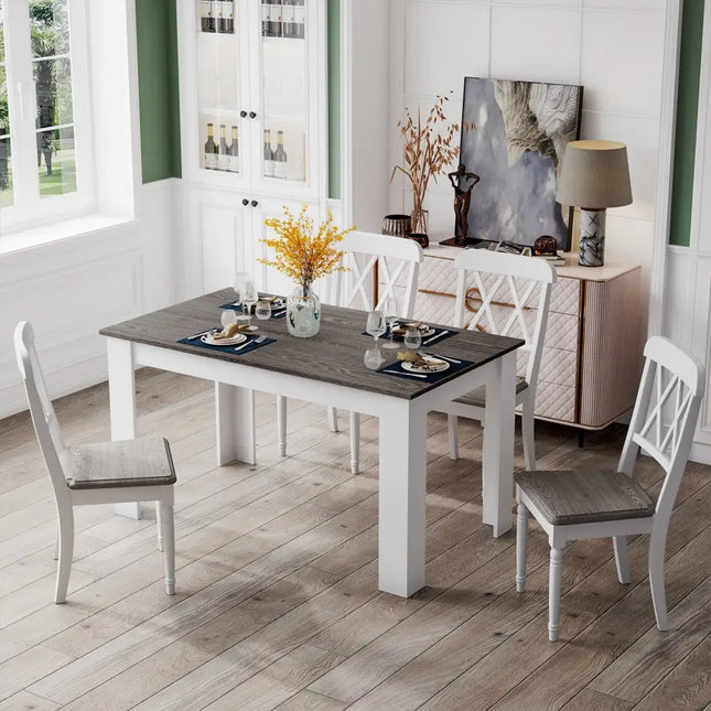 47 Inches Dining Table for Kitchen and Dining Room-Dark Gray Costway