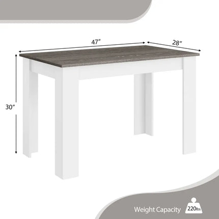 47 Inches Dining Table for Kitchen and Dining Room-Dark Gray Costway
