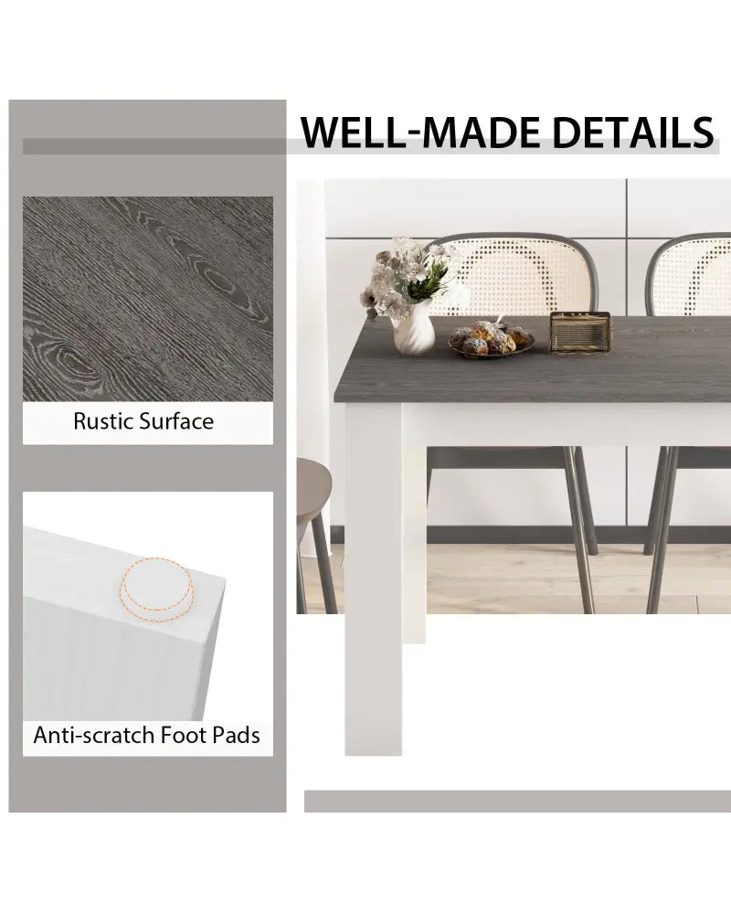 47 Inches Dining Table for Kitchen and Dining Room-Dark Gray - Dark Gray - Dining Tables