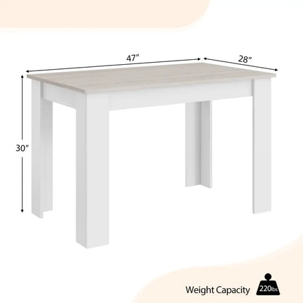 47 Inches Dining Table for Kitchen and Dining Room-Light Gray Costway