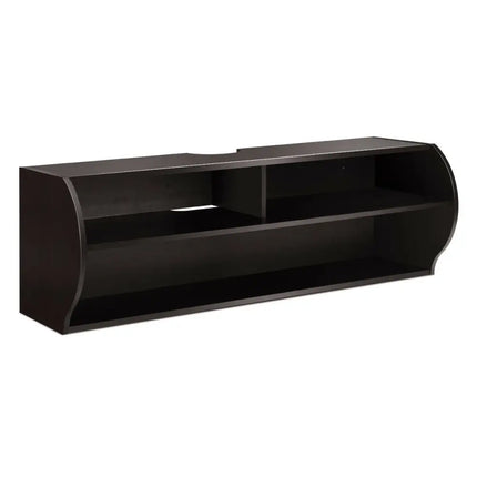 48.5 Inch 2 Tier Modern Wall Mounted Hanging Floating Shelf-Brown - Brown - Entertainment Centers & TV Stands