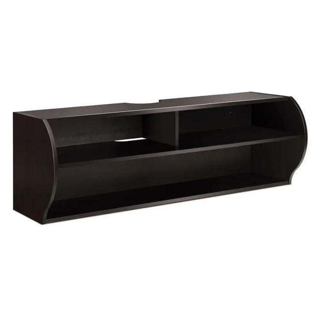 48.5 Inch 2 Tier Modern Wall Mounted Hanging Floating Shelf-Brown - Brown - Entertainment Centers & TV Stands