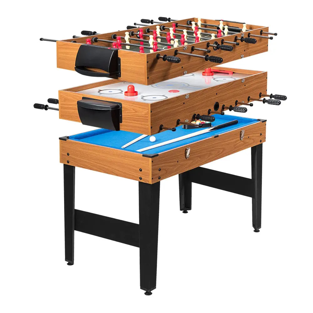 48 Inch 3-In-1 Multi Combo Game Table with Soccer for Game Rooms - Natural - Game Room