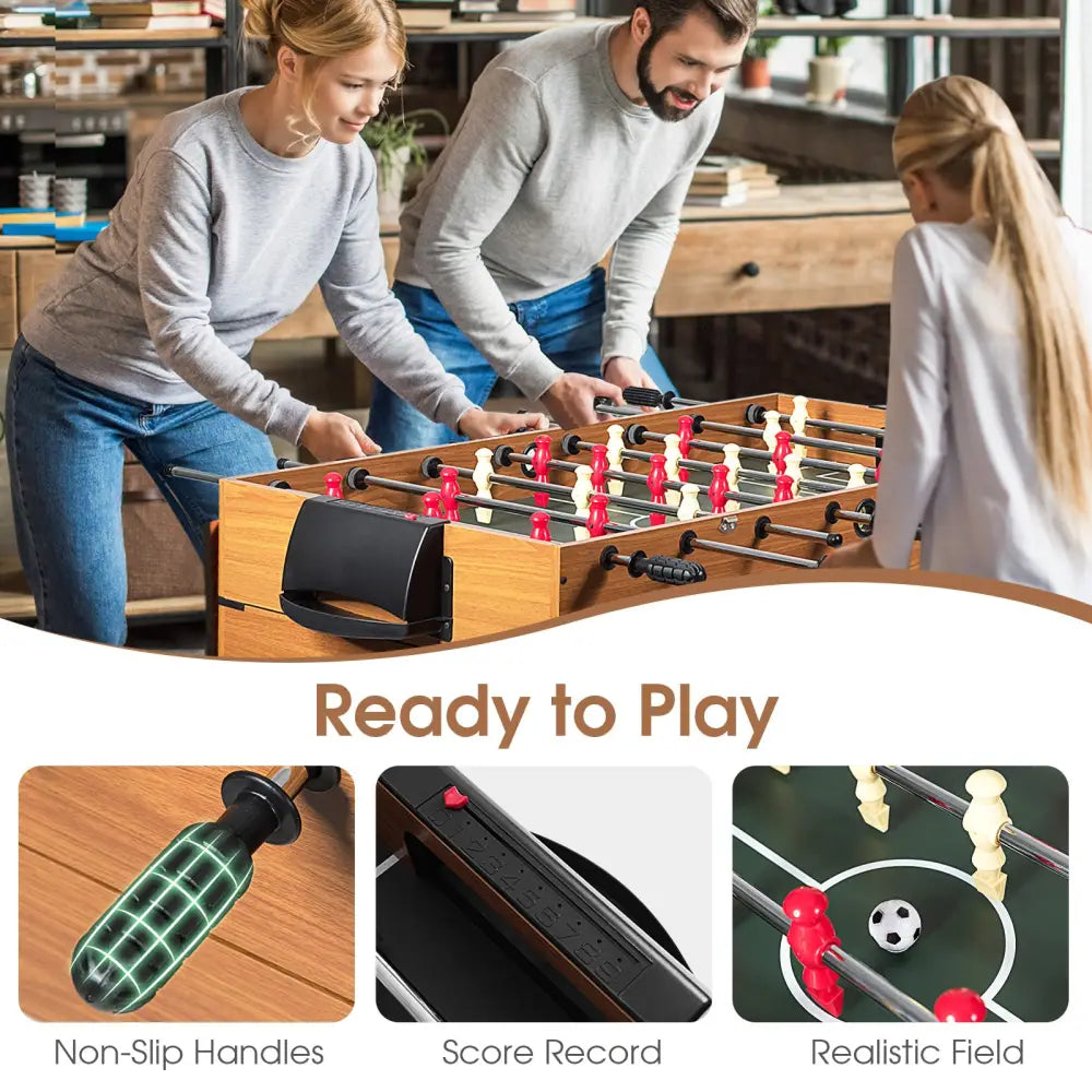 48 Inch 3-In-1 Multi Combo Game Table with Soccer for Game Rooms - Natural - Game Room
