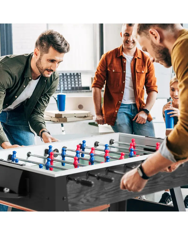 48 Inch Competition Sized Home Recreation Wooden Foosball Table-Black - Black - Game Room