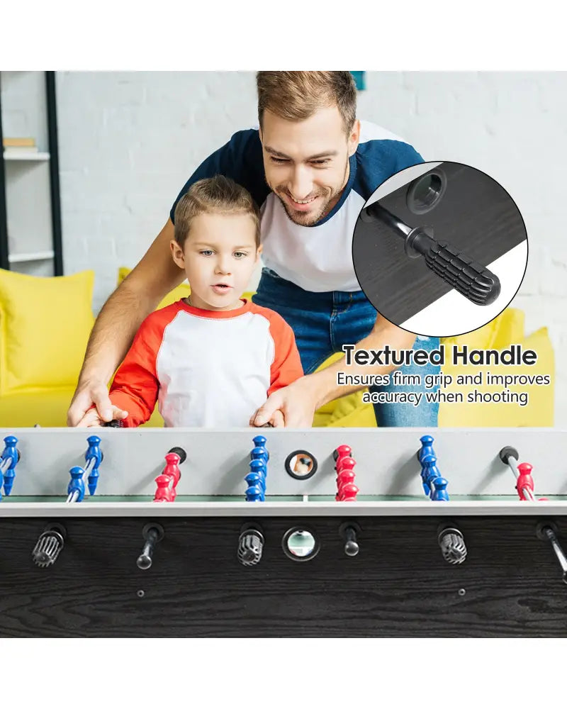 48 Inch Competition Sized Home Recreation Wooden Foosball Table-Black - Black - Game Room