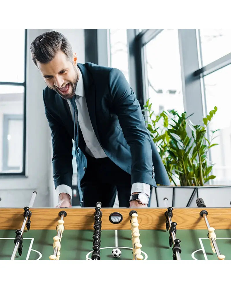 48 Inch Competition Sized Home Recreation Wooden Foosball Table-Brown - Brown - Game Room