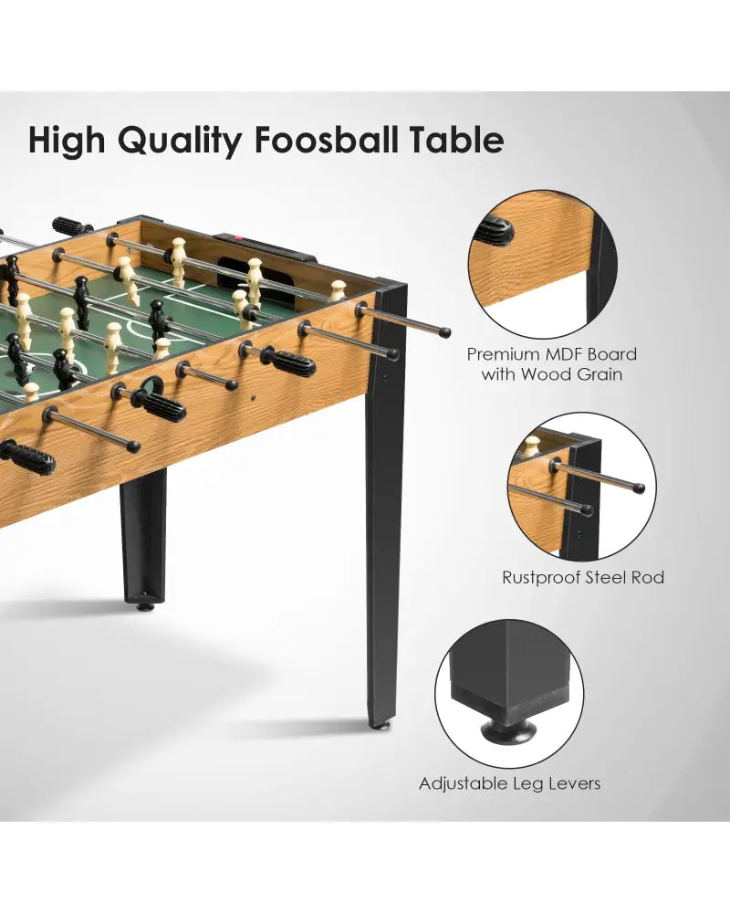 48 Inch Competition Sized Home Recreation Wooden Foosball Table-Brown - Brown - Game Room