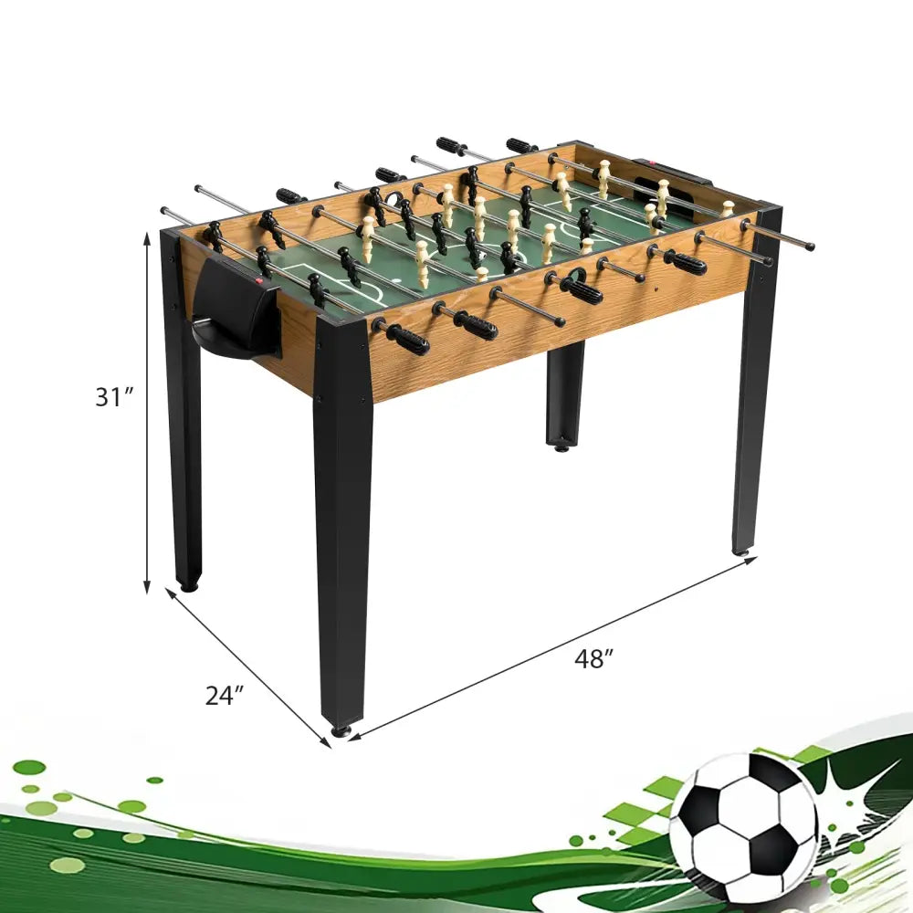 48 Inch Competition Sized Home Recreation Wooden Foosball Table-Brown - Brown - Game Room