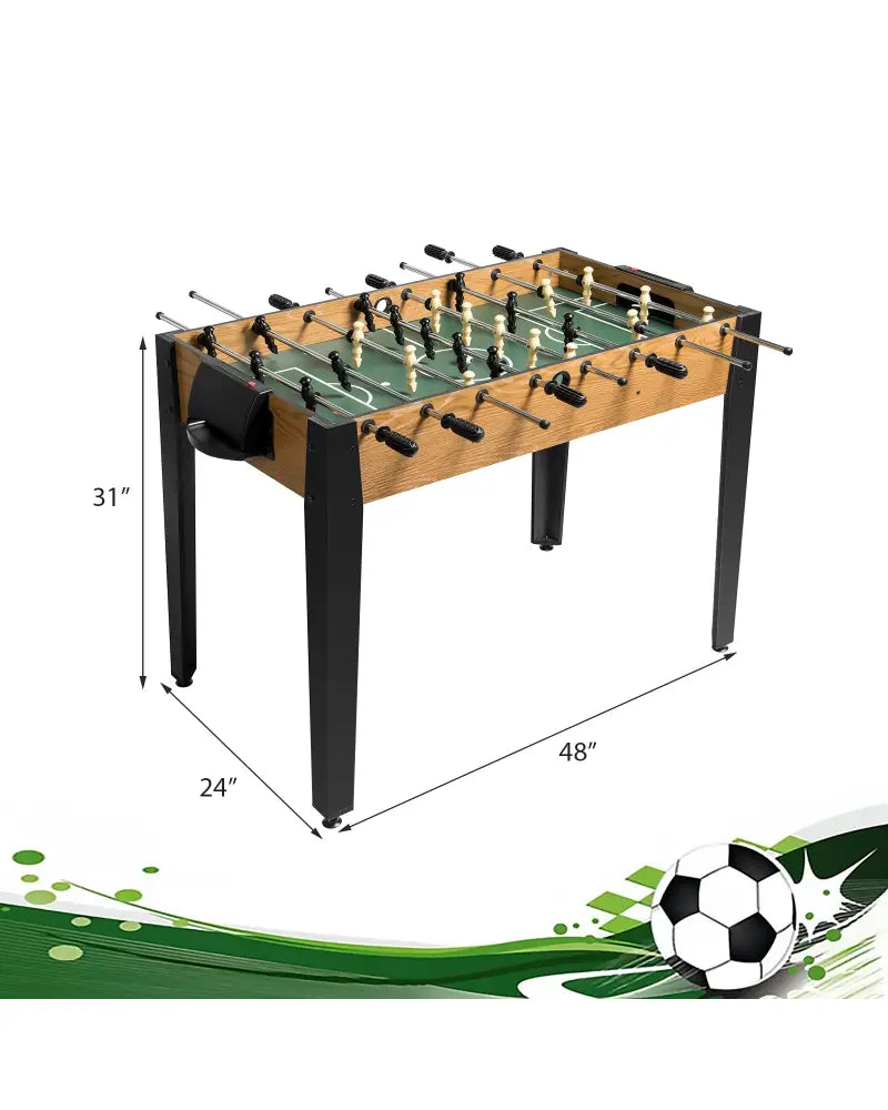 48 Inch Competition Sized Home Recreation Wooden Foosball Table-Brown - Brown - Game Room