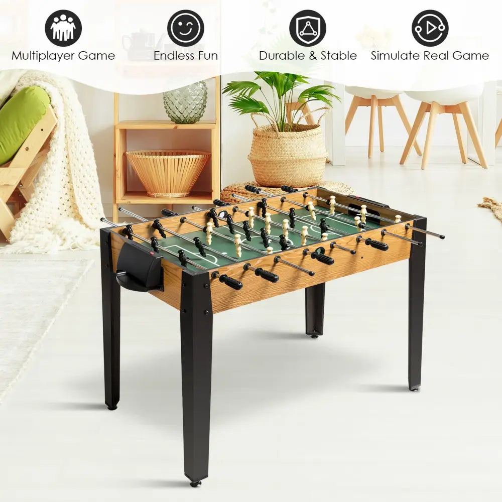 48 Inch Competition Sized Home Recreation Wooden Foosball Table-Brown - Brown - Game Room