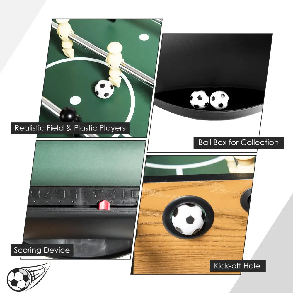 48 Inch Competition Sized Home Recreation Wooden Foosball Table-Brown - Brown - Game Room