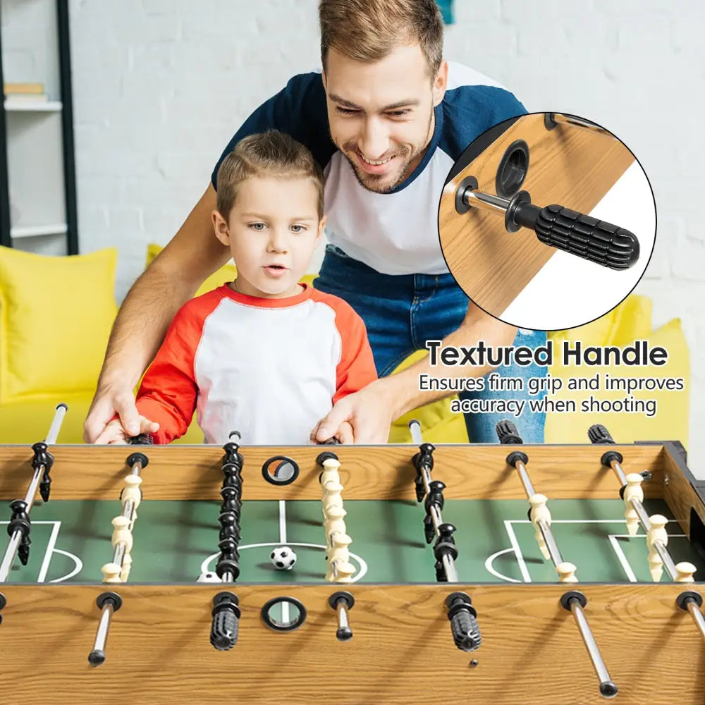 48 Inch Competition Sized Home Recreation Wooden Foosball Table-Brown - Brown - Game Room