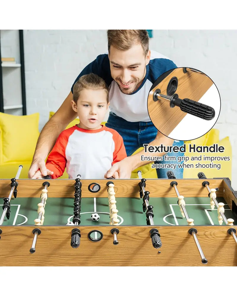 48 Inch Competition Sized Home Recreation Wooden Foosball Table-Brown - Brown - Game Room