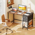 48 Inch Computer Desk with 2 Fabric Drawers Industrial Home Office Desk-Rustic Brown - Rustic Brown - Computer Desks