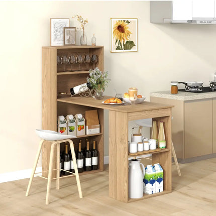 48 Inch Computer Desk with 4-Tier Bookcase and CPU Stand-Natural Costway