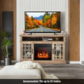 48 Inch Electric Fireplace TV Stand with Cabinets for TVs Up to 55 Inch-Natural - Natural - Entertainment Centers & TV