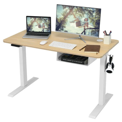 48-Inch Electric Standing Adjustable Desk with Control Panel and USB Port-Natural Costway