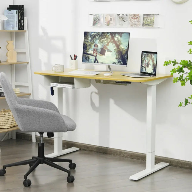 48-Inch Electric Standing Adjustable Desk with Control Panel and USB Port-Natural Costway